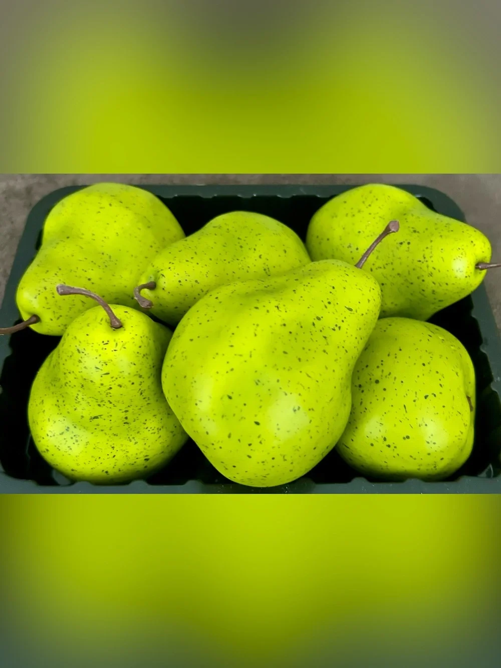 Decorative Green Speckled Pears - Set of 6